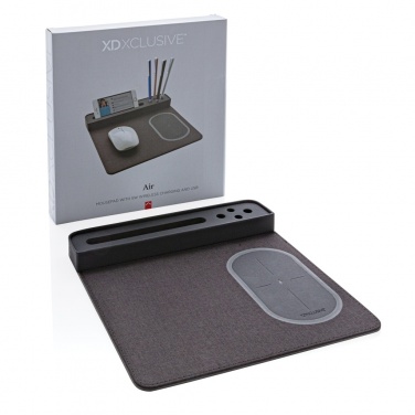 Logotrade presentreklam bild: Air musmatta med 5W trådlös laddning och USB