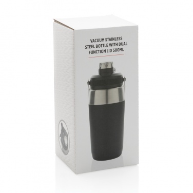 Logotrade profilprodukter bild: Vakuumflaska i S/S, lock med dubbelfunktion, 500ml