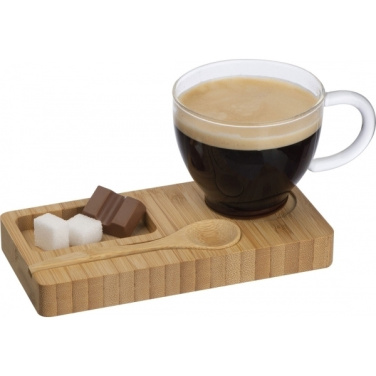 Logotrade kampanjprodukter bild: Bricka med kopp och sked FORMOSA 150 ml
