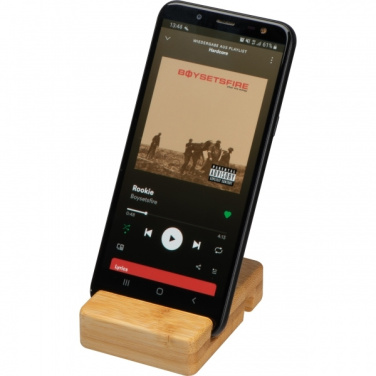 Logotrade profilprodukter bild: Bambu smartphonehållare SAN SEBASTIAN