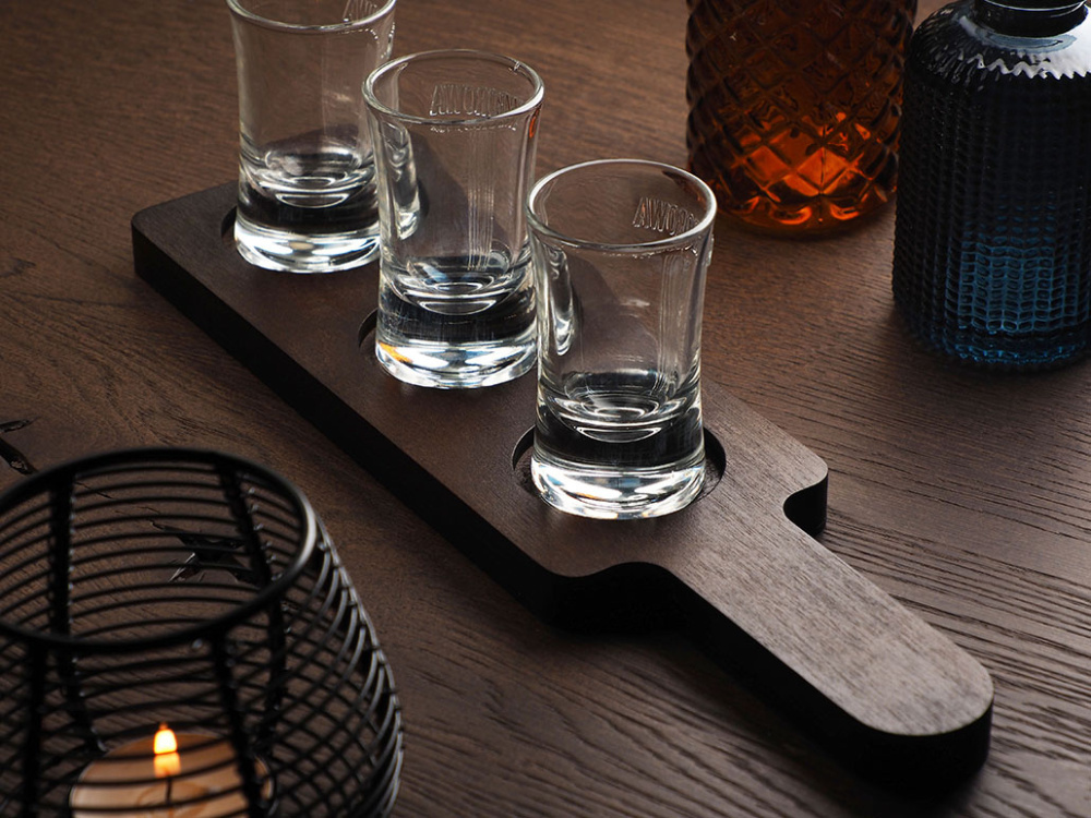 Logotrade profilreklam bild: Trä 3 Shot Servering Board 1863121