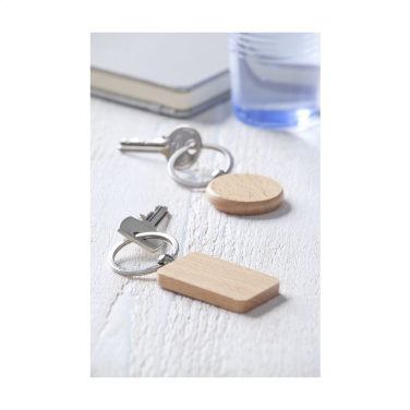 Logotrade presentreklam bild: WoodKey Circle nyckelring
