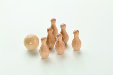 Logotrade profilprodukter bild: Mini bowlingspel i furu