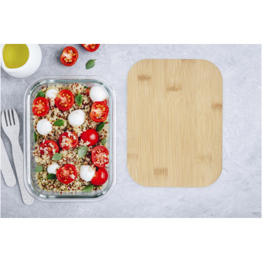 Logotrade profilprodukter bild: Roby lunchlåda i glas med bambulock