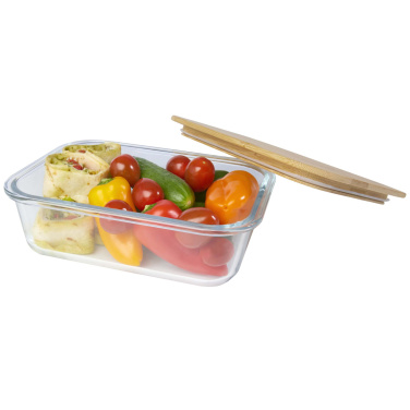 Logotrade reklamprodukter bild: Roby lunchlåda i glas med bambulock