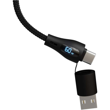 Logotrade presentreklam bild: SCX.design C51 supersnabb 5-i-1 rPET-laddningssladd på 60 W med skärm