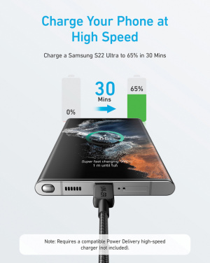 Logotrade profilreklam bild: Anker USB-C till USB-C kabel 1.8 meter 60W