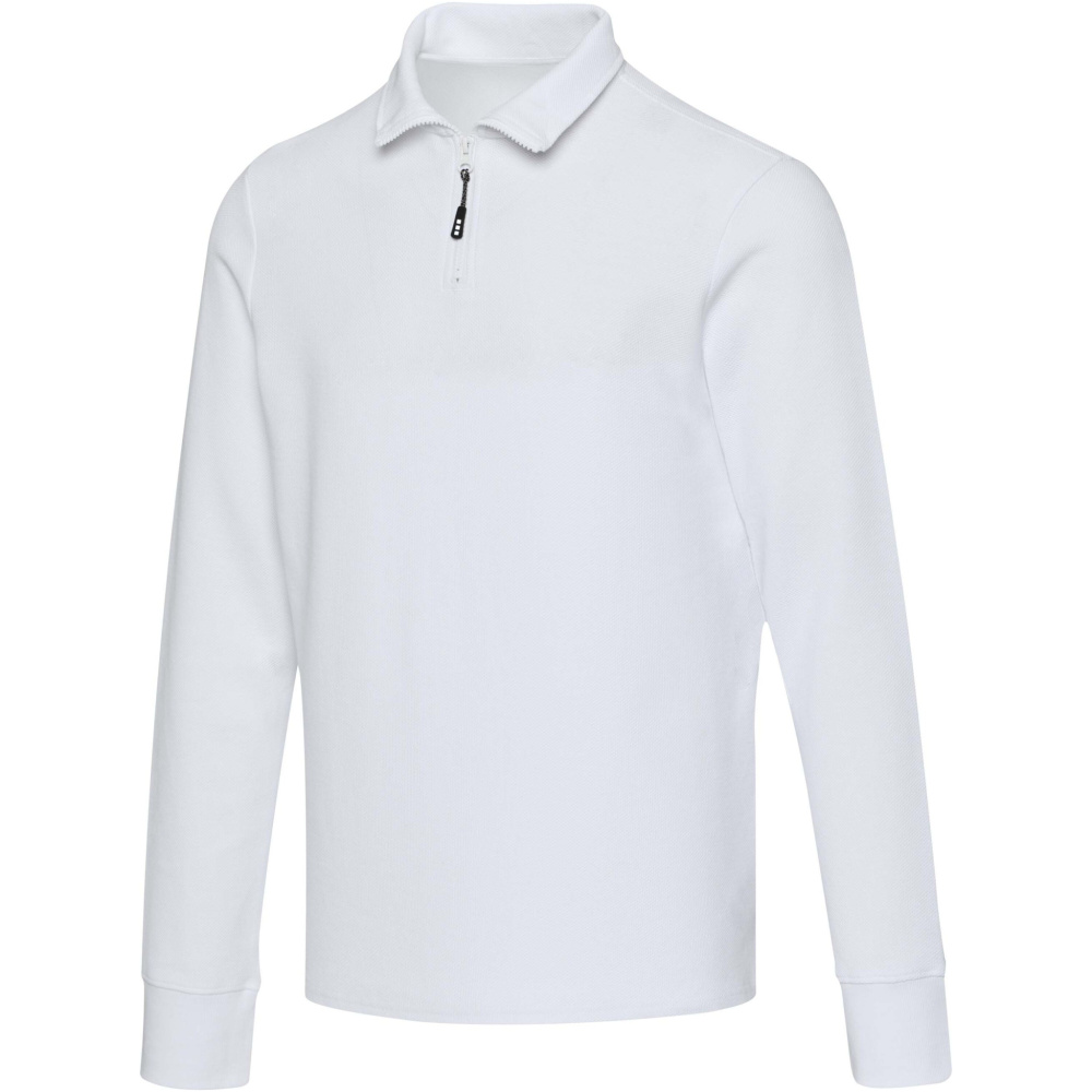 Logotrade kampanjprodukter bild: Zeus långärmad unisex piké med halv dragkedja